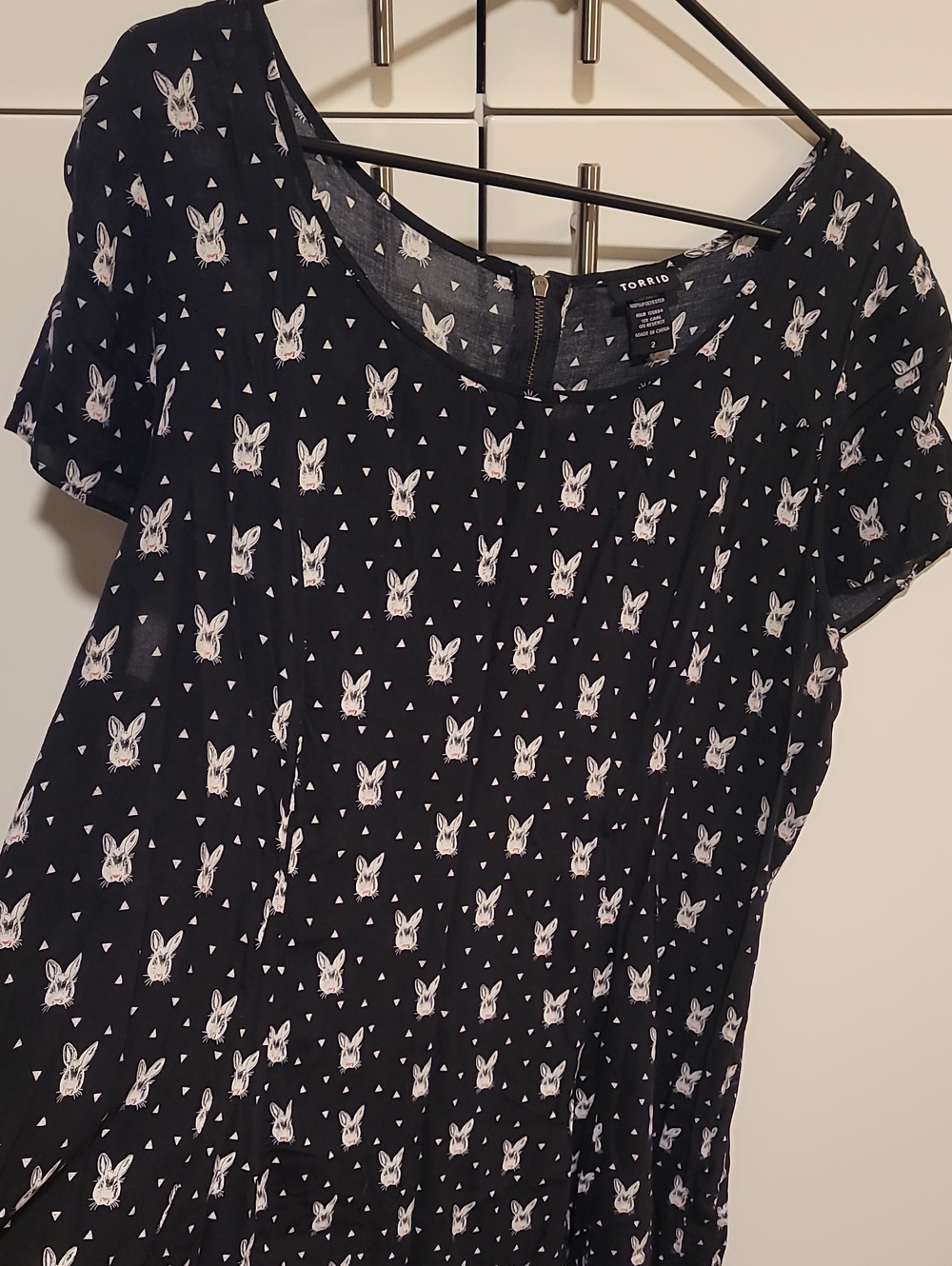 torrid Black Short Sleeve Bunny Print Tunic